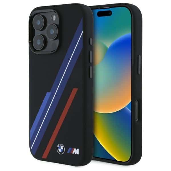 BMW - Hardcase Silicone Random Lines MagSafe (BMHMP16L23SSPK) - iPhone 16 Pro - Μαύρο