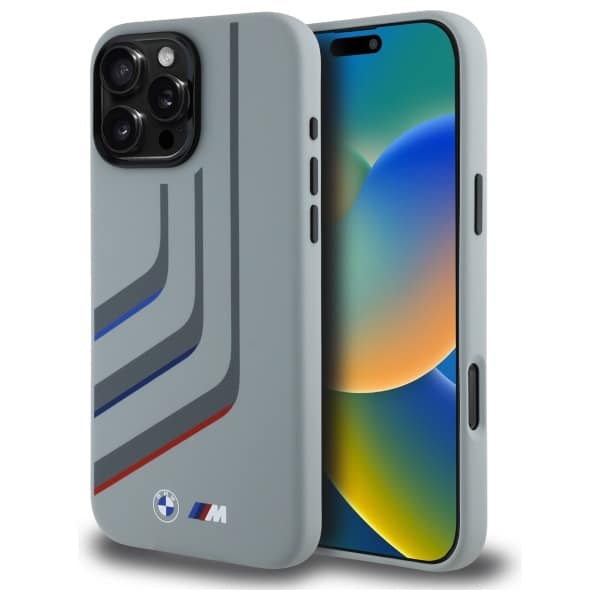 BMW - Hardcase Silicone Turning Lines MagSafe (BMHMP16X23SLIG) - iPhone 16 Pro Max - Γκρί