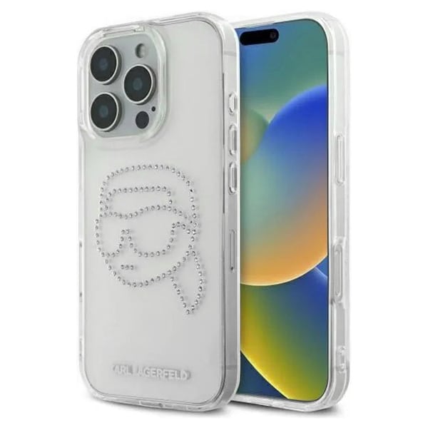 Karl Lagerfeld - IML Rhinestones (KLHCP16LHKHDCELT) - iPhone 16 Pro - Karl Head Διάφανο
