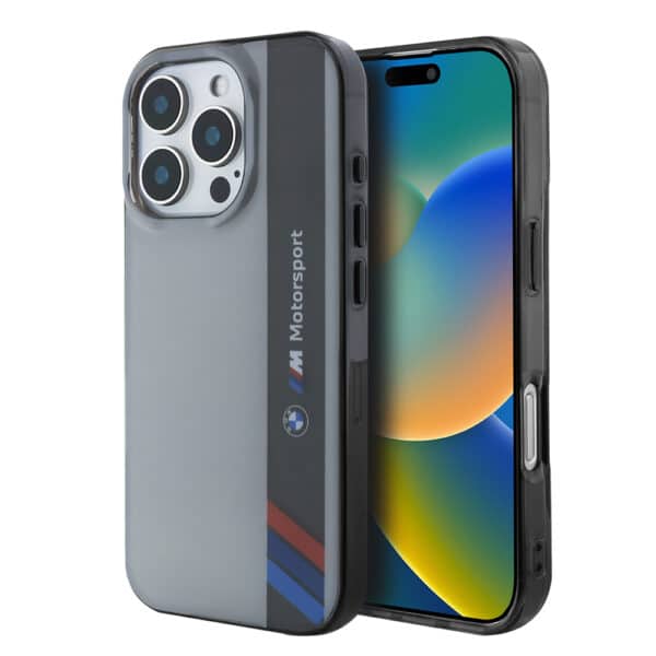 BMW - Hardcase Motorsport IML Vertical Stripe (BMHCP16X23HTFEG) - iPhone 16 Pro Max - Γκρί