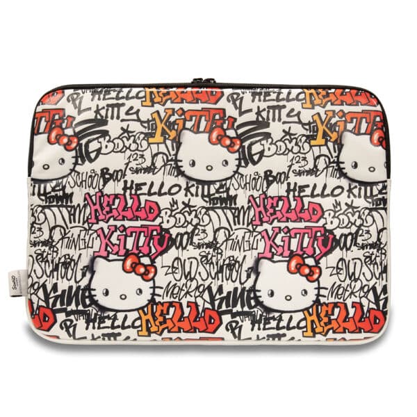 Hello Kitty - Computer Sleeve Zip PU Tags Graffiti (HKCSZPDGPTE) - Θήκη 14", Compact Size, Unique Design - Μπεζ
