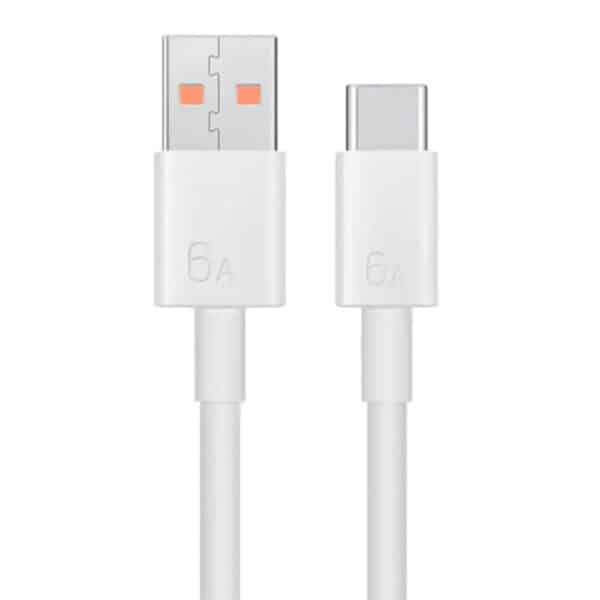 Huawei - Data Cable (LX04072043/04072004) - USB to Type-C, Super Fast Charging 6A, 66W, 1m - Λευκό (Bulk Packing)