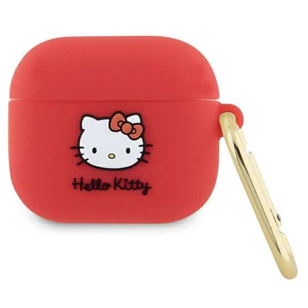 Hello Kitty - Θήκη Σιλικόνης 3D Kitty Head (HKA33DKHSF) - για Apple AirPods 3 - Κόκκινο