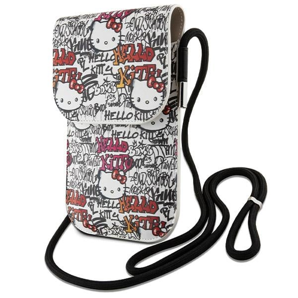 Hello Kitty - Leather Tags Graffiti Cord (HKOWBHDGPTE) - Phone Pouch, Crossbody - Μπεζ