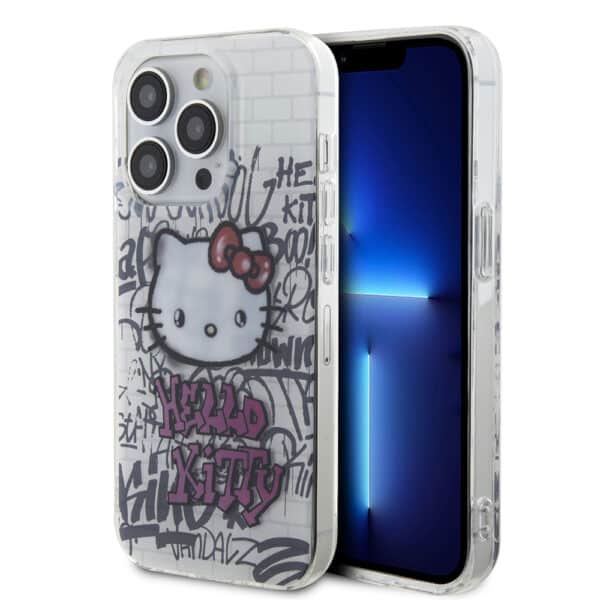 Hello Kitty - Hardcase IML Kitty On Bricks Graffiti (HKHCP15LHDGPHT) - iPhone 15 Pro - Λευκό