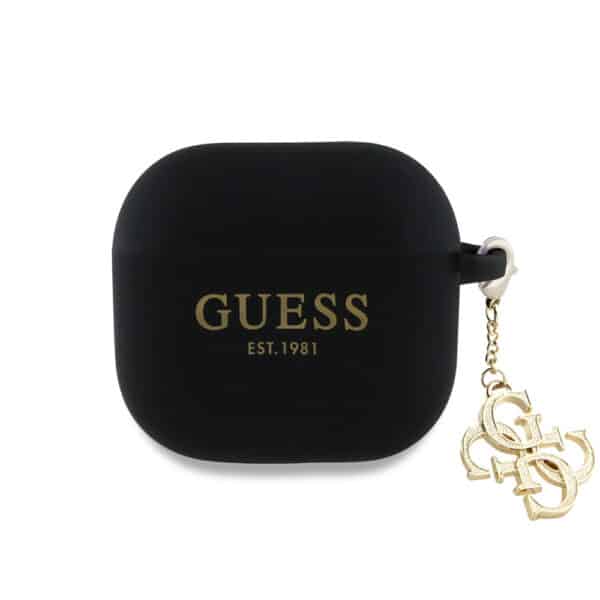 Guess - Θήκη Σιλικόνης W/4G Charm - Θήκη Σιλικόνης/ Δερμάτινη (GUA4LECG4K) - Apple AirPods 4 - Μαύρο