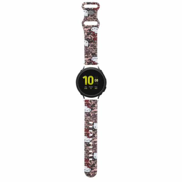 Hello Kitty - Λουράκι Σιλικόνης Tags Graffiti (HKUWMSDGPTP) - Samsung Watch 4/5, Huawei Watch GT 3 (42mm)/GT 3 Pro (43mm) - Ροζ