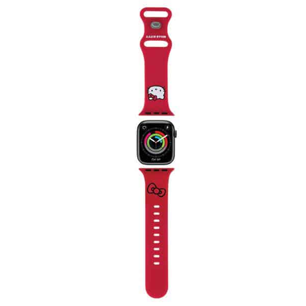 Hello Kitty - Λουράκι Σιλικόνης Kitty Head (HKAWMSCHBLR) - Apple Watch 1/2/3/4/5/6/7/8/9/10/SE/SE 2 (38/40/41/42mm) - Κόκκινο