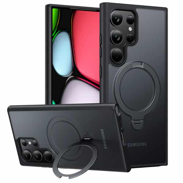 Torras - Ostand Spin Series - Samsung Galaxy S24 Ultra - Μαύρο