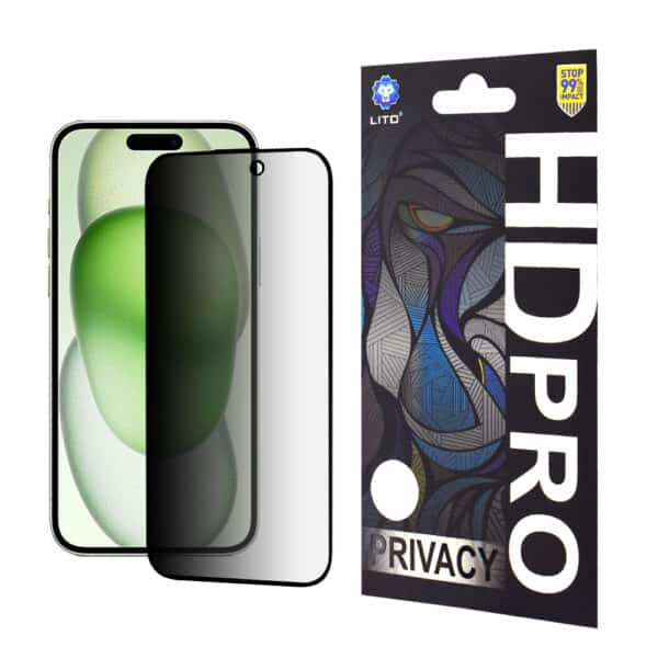 Lito - HD PRO Privacy - iPhone 15 Plus - Μαύρο