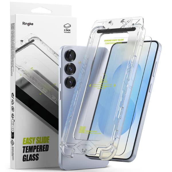 Ringke - Easy Slide TempeΚόκκινο Glass (2 pack) - Samsung Galaxy S25 Plus - Clear