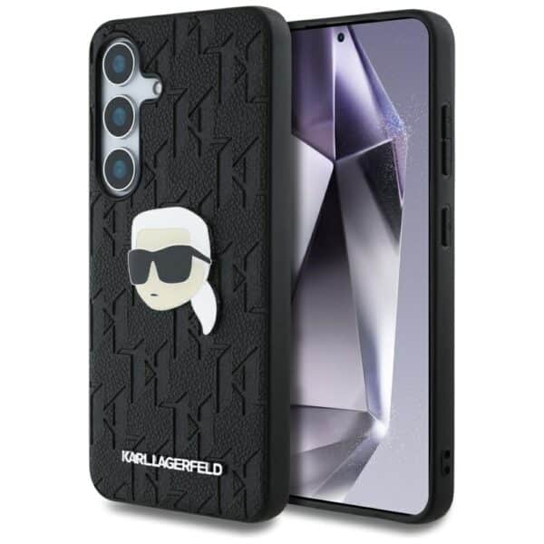 Karl Lagerfeld - Hardcase Monogram Leather (KLHCS25MPGKLKIPK) - Samsung Galaxy S25 Plus - Karl Head Pin