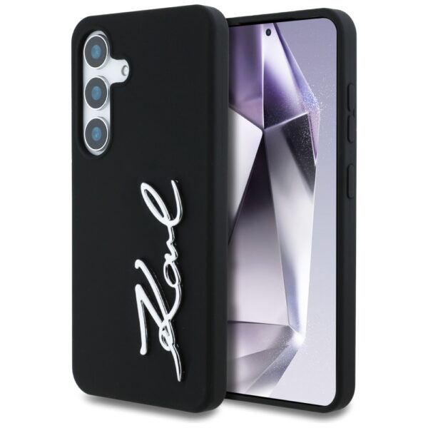 Karl Lagerfeld - Silicone Sign Metal Logo (KLHCS25SSCMSMVK) - Samsung Galaxy S25 - Μαύρο