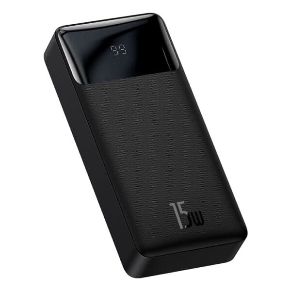 Baseus - Power Bank Bipow (PPBD050101) - Digital Display 2xUSB QC3.0, USB-C 20000mAh 15W + Cable Micro-USB 0.25m - Μαύρο
