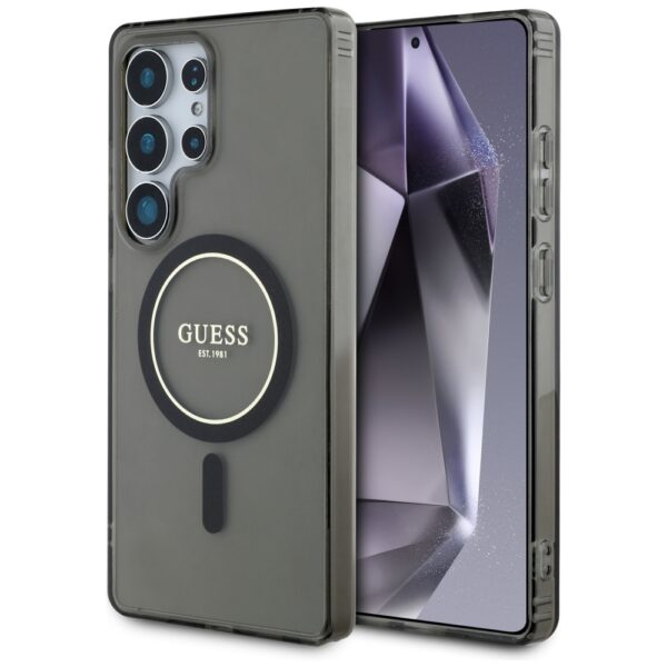 Guess - IML Glitter Circle MagSafe (GUHMS25LHFGEREK) - Samsung Galaxy S25 Ultra - Μαύρο
