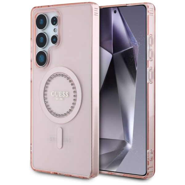 Guess - IML Rhinestones MagSafe (GUHMS25LPFTDTEP) - Samsung Galaxy S25 Ultra - Ροζ