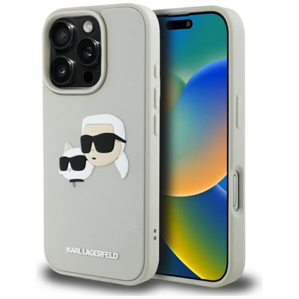 Karl Lagerfeld - 3D Design (KLHCP16XRBCKCHLE) - iPhone 16 Pro Max - Μπεζ Rubber Karl&Choupette