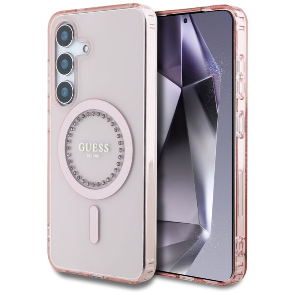 Guess - IML Rhinestones MagSafe (GUHMS25SPFTDTEP) - Samsung Galaxy S25 - Ροζ