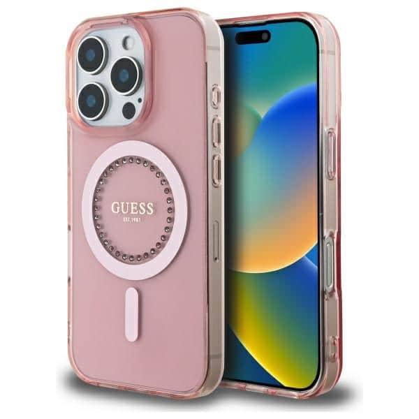 Guess - IML Rhinestones MagSafe (GUHMP16XPFTDTEP) - iPhone 16 Pro Max - Ροζ
