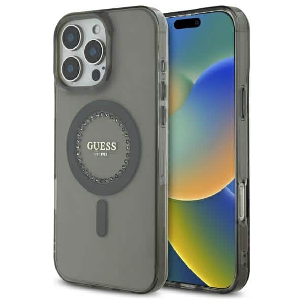 Guess - IML Rhinestones MagSafe (GUHMP16LPFTDTEK) - iPhone 16 Pro - Μαύρο