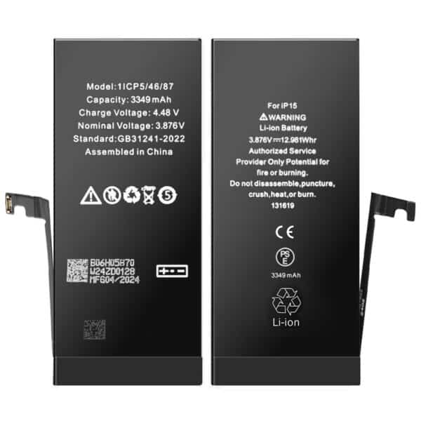 OEM - Smartphone Battery (21311) - iPhone 15 - 3349mAh - Μαύρο