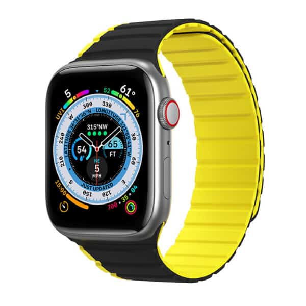Dux Ducis - LD Series - Apple Watch 1/2/3/4/5/6/7/8/9/10/SE/SE 2 (38/40/41/42mm) - Μαύρο / Yellow