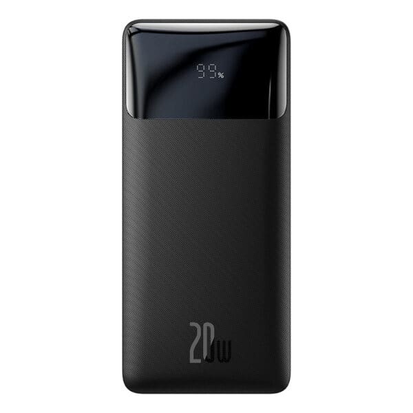 Baseus - Power Bank Bipow (PPBD050501) - Digital Display, 2x USB, USB-C, 20000mAh, 20W with Cable Micro-USB, 0.25m - Μαύρο