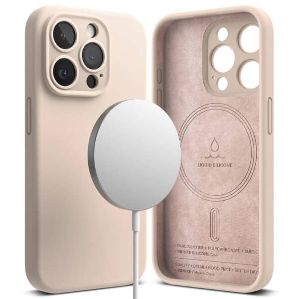 Ringke - Silicone Magnetic MagSafe - iPhone 15 Pro - Ροζ Sand