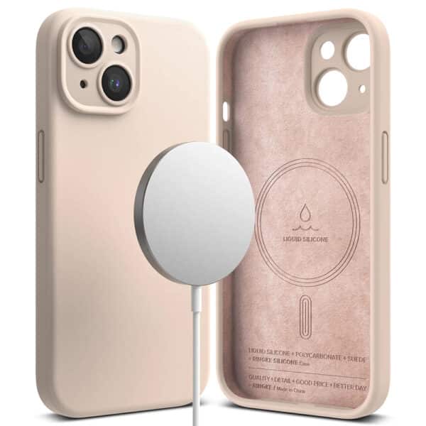 Ringke - Silicone Magnetic MagSafe - iPhone 15 Plus - Ροζ Sand