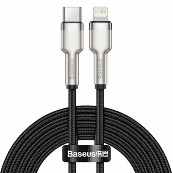 Baseus - Data Cable Cafule Series Metal (CATLJK-A01) - Type-C to Lightning, Fast Charging PD20W, 480Mbps, 2.4A, 1m - Μαύρο
