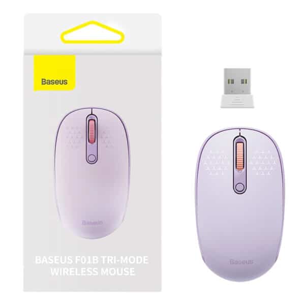 Baseus - Ασύρματο Ποντίκι Tri-Mode F01B (B01055503513-00) - Bluetooth 5.0, 2.4G, 1600 DPI - Nebula Μώβ