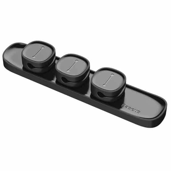 Baseus - Cable Organizer (ACWDJ-01) - 3 Holder Clips - Μαύρο