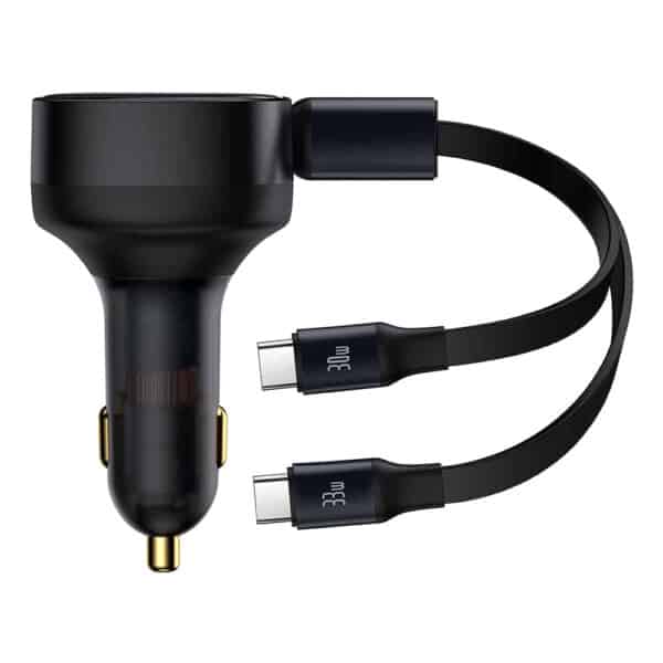 Baseus - Φορτιστής Αυτοκινήτου Enjoyment (C00035500111-00) - Fast Charging, 33W, with Cable 2x Type-C, 75cm - Μαύρο