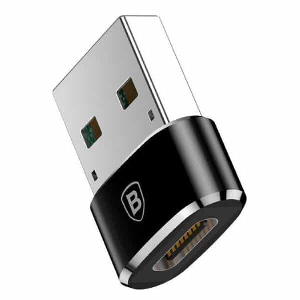 Baseus - OTG Adapter (CAAOTG-A01) - Type-C Female to USB Male, Plug & Play, 3A - Μαύρο