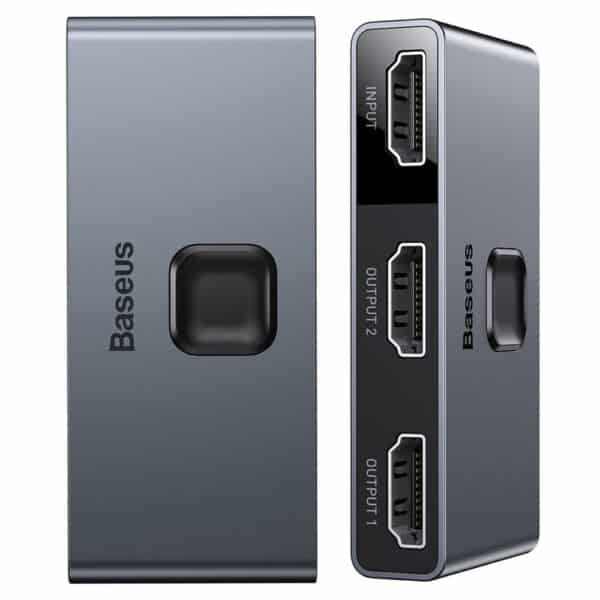 Baseus - Matrix HDMI Switcher (CAHUB-BC0G) - Two-way Switch Splitter 2in1 or 1in2, 3x HDMI, 4K@30Hz - Space Γκρί