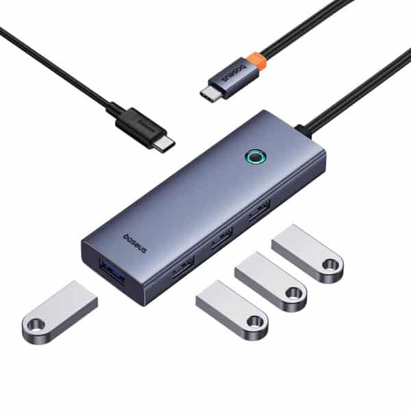 Baseus - Hub UltraJoy Series (B00052801811-01) - Type-C to 4 x USB 3.0, Type-C - Space Γκρί