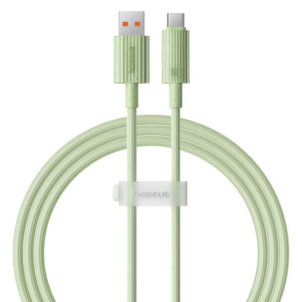 Baseus - Data Cable Habitat Series (P10360203631-00) - USB to Type-C, Fast Charging, 100W, 480Mbps, 1m - Natural Πράσινο