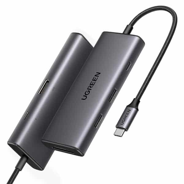 Ugreen - Docking Station (15531) - USB-C to 2x Type-C, 2x USB, HDMI, TF, SD Card, 10Gbps, 4K, 100W - Μαύρο
