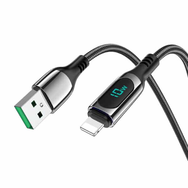 Hoco - Data Cable Extreme (S51) - USB to Lightning, Charging Power Display, 2.4A, 1.2m - Μαύρο