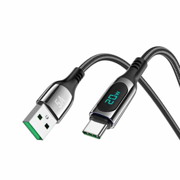 Hoco - Data Cable Extreme (S51) - USB to Type-C, Fast Charging Power Display, 5A, 1.2m - Μαύρο