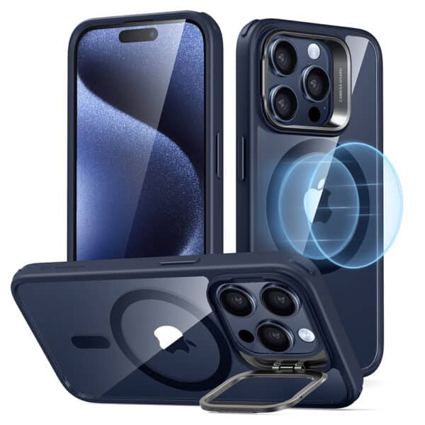 ESR - Classic Hybrid HaloLock Kickstand - iPhone 15 Pro - Clear Σκούρο Μπλε