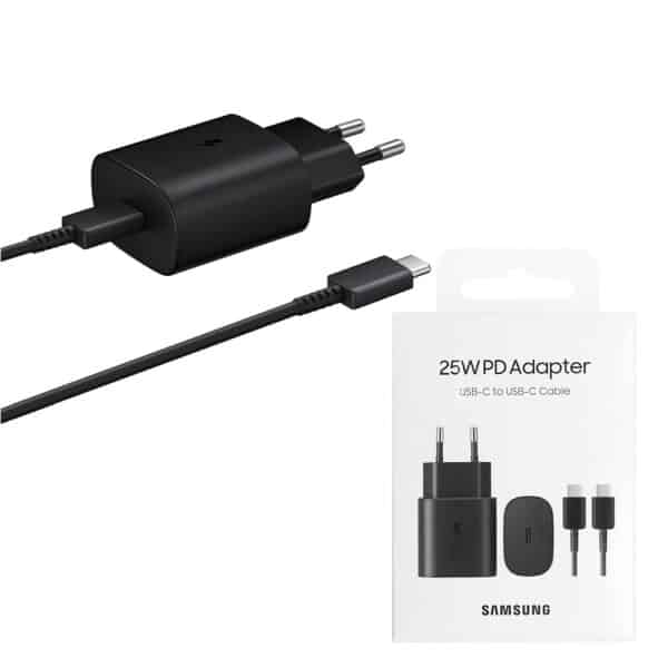 Samsung - Original Φορτιστής (EP-TA800XBEGWW) - Type-C Fast Charging, PD 25W + Cable Type-C 3A - Μαύρο (Blister Packing)