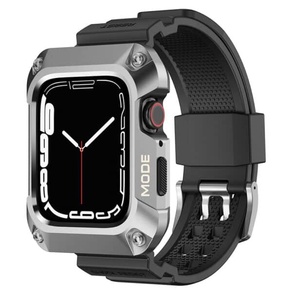 Lito - Θήκη [Box] Metal RuggedArmor + Λουράκι (LS002) - Apple Watch 4 / 5 / 6 / SE / SE 2 (44mm) - Ασημί