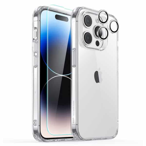 ESR - [3in1 Pack] Project Zero + Προστασία Οθόνης και Κάμερας - iPhone 14 Pro - Διάφανη