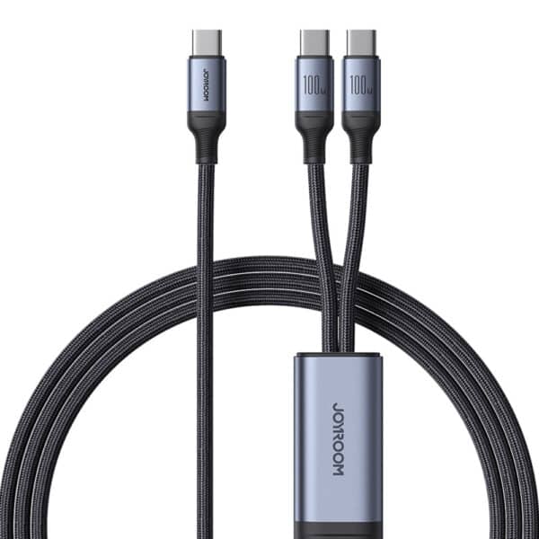 JoyRoom - Charging Cable Speedy Series (SA21-1T2) - Type-C to 2x USB-C, Fast Charging, 100W, 1.5m - Μαύρο