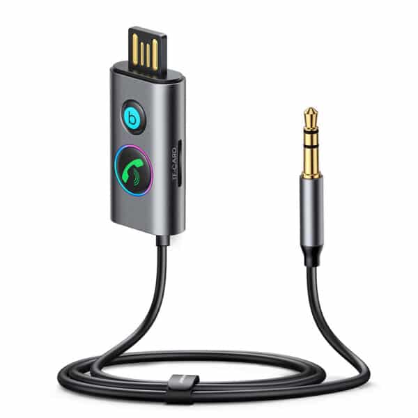 JoyRoom - Wireless Receiver Car-B Series (JR-CB7) - Bluetooth 5.3, Jack 3.5mm, USB, TF Card, 1m - Σκούρο Γκρί
