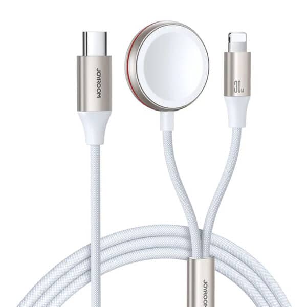 JoyRoom -Καλώδιο Ασύρματης Φόρτισης (S-IW012) - USB-C to Apple Watch 3.5W, Lightning 30W, 3.5A, 9V, 1.5m - Λευκό