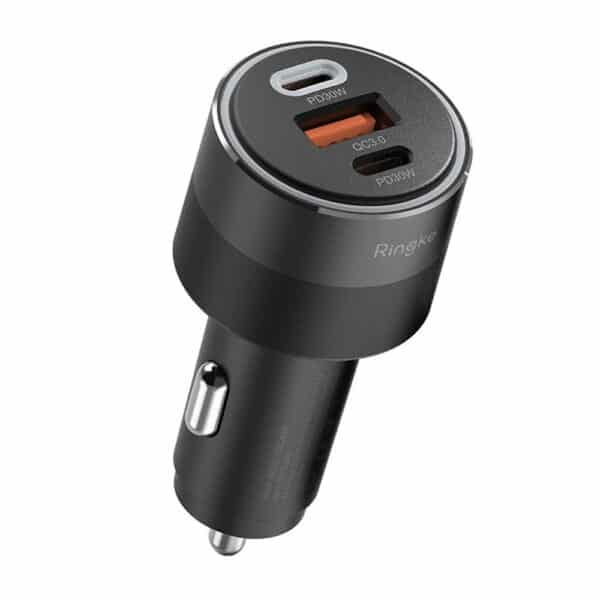 Ringke - Φορτιστής Αυτοκινήτου - USB, 2x Type-C, PD30W, QC3.0, with Ambiental Light - Μαύρο