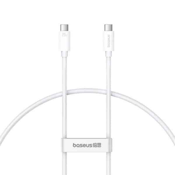 Baseus - Data Cable (P10365200211-02) - for Realme GT Neo 5, Type-C to Type-C, 240W, 1m - Moon Λευκό