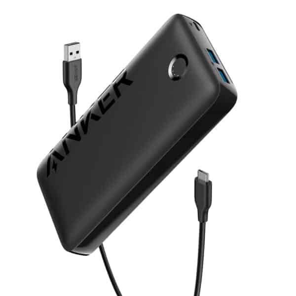 Anker - Power Bank PowerCore 335 (A1647G11) - 2x USB, Type-C, 20000mAh, 22.5W, with Cable USB-C - Μαύρο
